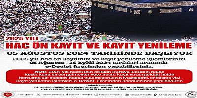 2025 YILI HAC ÖN KAYIT VE KAYIT YENİLEME İŞLEMLERİ BAŞLADI