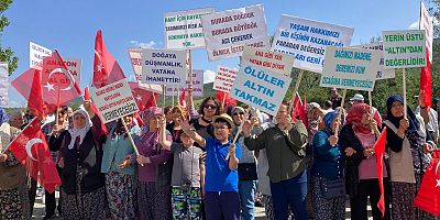 KÖYLÜLER MADEN ARAMA ÇALIŞMALARINI PROTESTO ETTİ